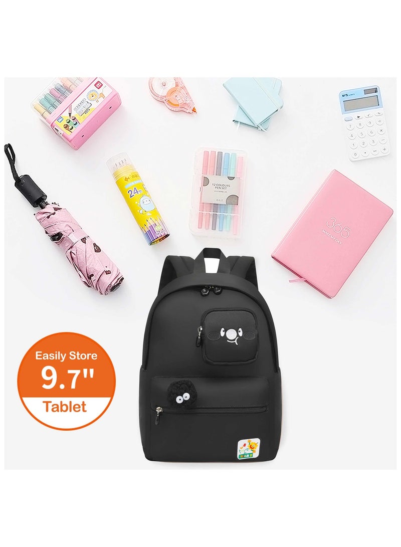 SUN EIGHT Premium 14-inch Light Weight Kids Backpack Water Resistant Multifunctional School Backpack for Girls and Boys, SE2212, Black - Image 5